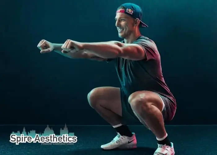 Image of man build leg muscle Stansted through exercise